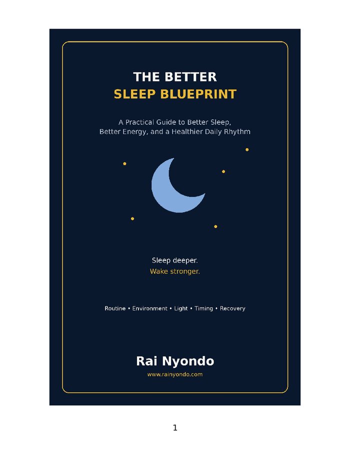 THE BETTER SLEEP BLUEPRINT