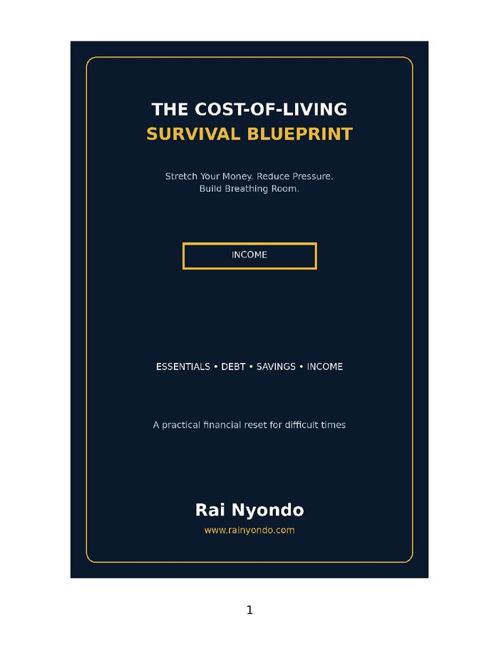 THE COST OF LIVING SURVIVAL BLUEPRINT