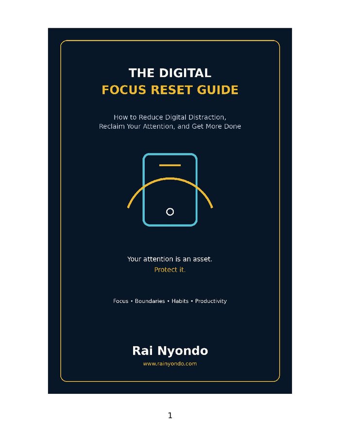 THE DIGITAL FOCUS RESET GUIDE