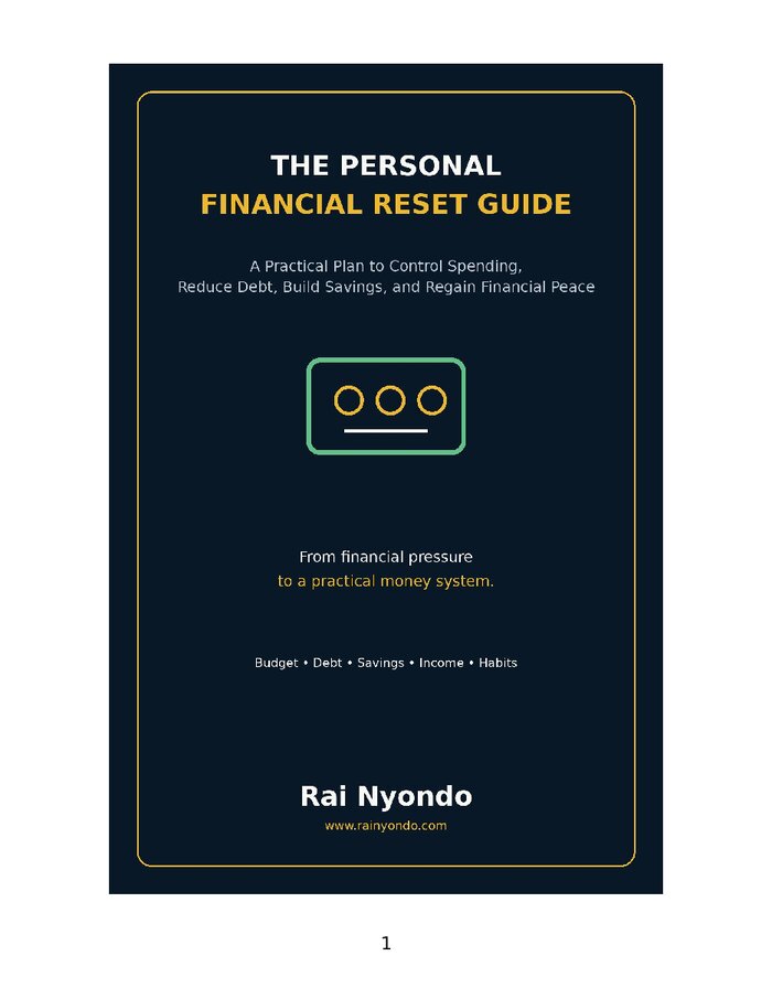 THE PERSONAL FINANCIAL RESET GUIDE
